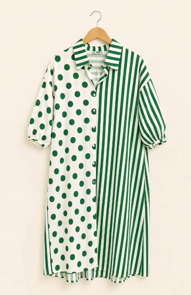 Robe bubblee à poid et rayures taille large taille grande . Bubblee bubblee paris 